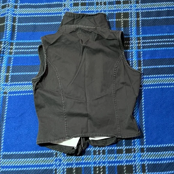 Vintage 90s Sienna Blues Black Vest - Size M - Picture 6 of 8